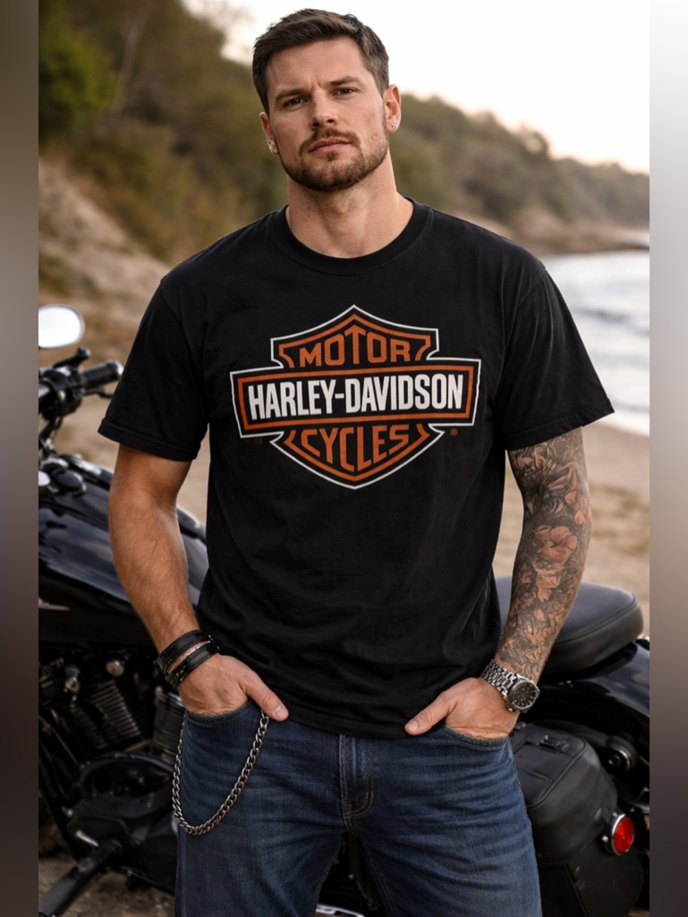 Harley-Davidson Auckland New Zealand 2019 Black Graphic Biker T Shirt XL